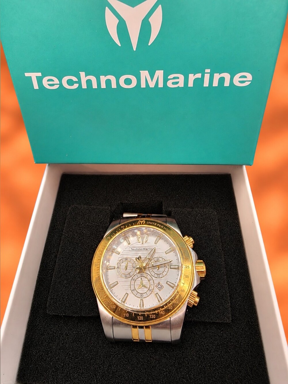 TechnoMarine - Two-Tone Chronograph - 48mm - Two-Tone - w/ Box - Needs Battery